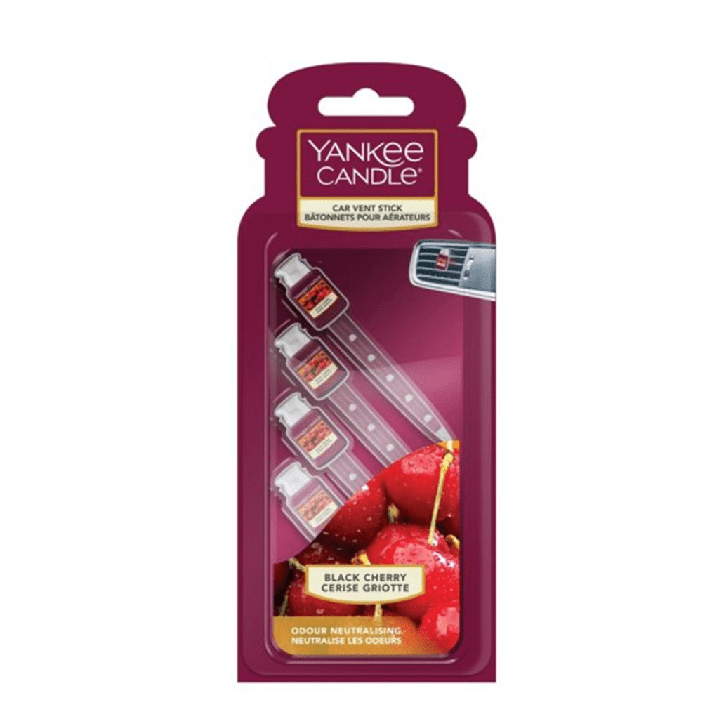 Yankee Candle Black Cherry Car Air Freshener Vent Stick x4 - Swanery